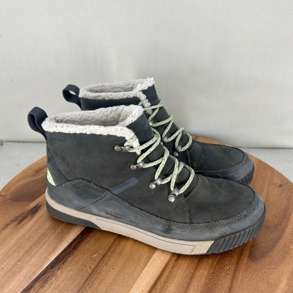 The North Face Ballard Lace II Waterproof Boots Women Size 9 Grey Leather